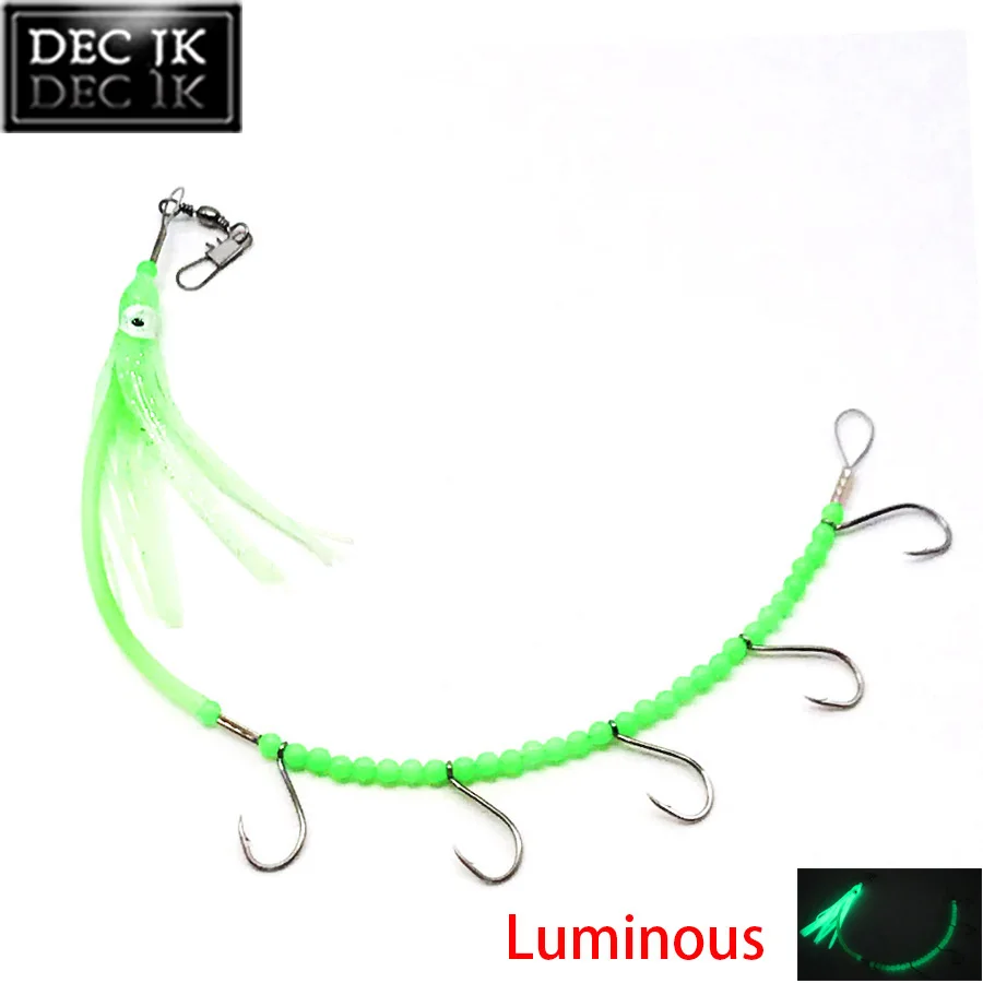 Description Picture 4 of itemEasy Shiner Sea Fishing Lures/Bait/Tackle Sabiki/Texas Rigs Herring Trolling Glow Octopus Squid Swivels/String Hooks Maruseigo