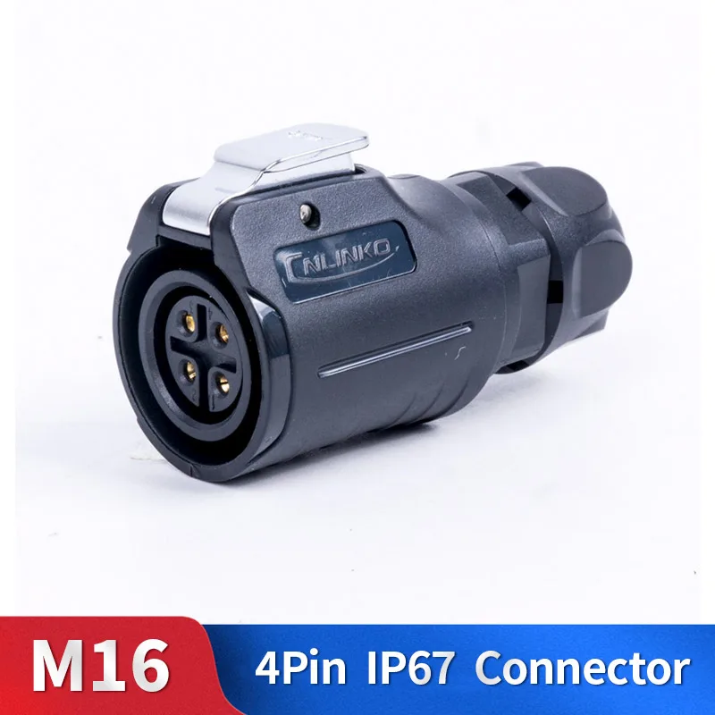 M16 4-контактный водонепроницаемый разъем в пластиковом корпусе штекер и гнездо