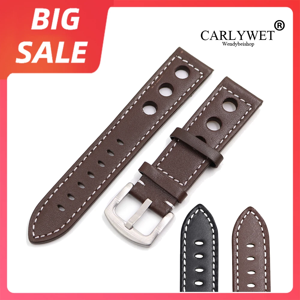 CARLYWET 22mm TOP Luxury Real Calf Leather Brown with White Wrist Watch Band Strap Clasp For Tissot Breilting IWC Seiko Tudor
CARLYWET 22mm TOP Luxury Real Calf Leather Brown with White Wrist Watch Band Strap Clasp For Tissot Breilting IWC Seiko Tudor