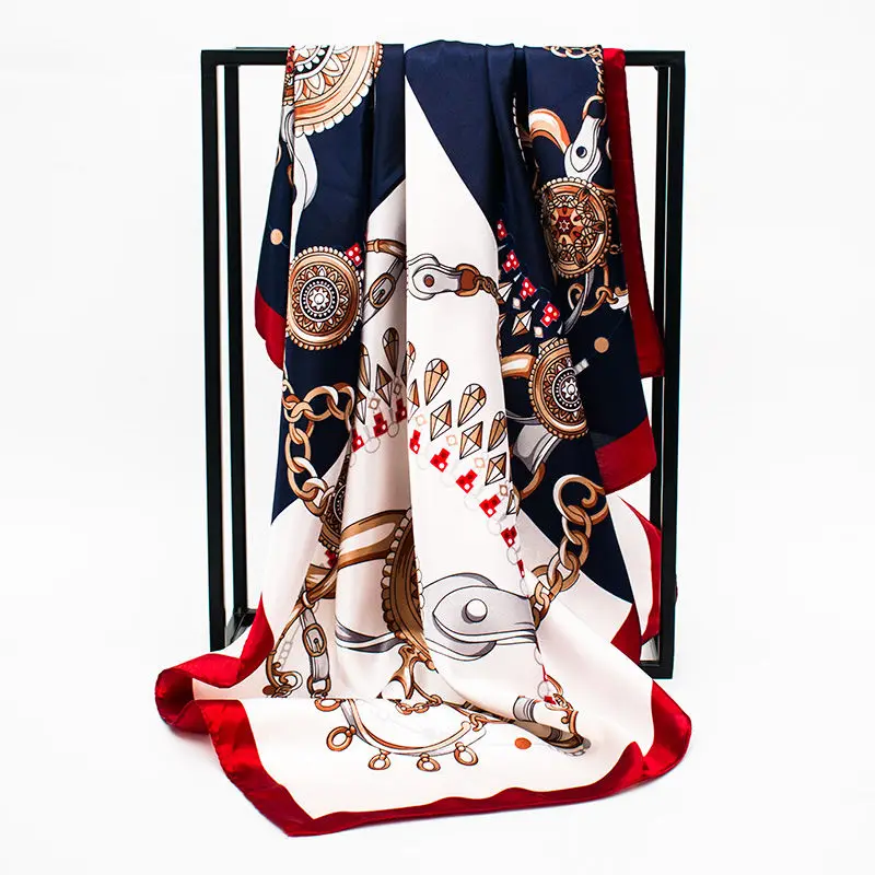 New European American Style Silk Satin da fang jin Female Printed Scarves Scarf Scarf 90cm
New European American Style Silk Satin da fang jin Female Printed Scarves Scarf Scarf 90cm