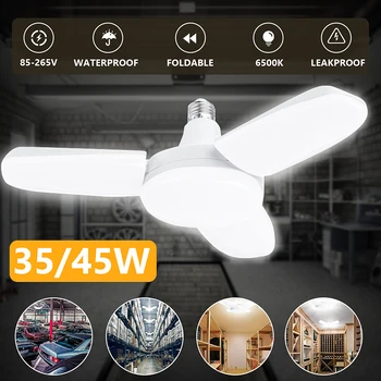 Foldable 35/45W Industrial Lamp Deformation Workshop Light LED Garage Light E27 Super Bright Three-leaf Garage Ceiling Lighting
Foldable 35/45W Industrial Lamp Deformation Workshop Light LED Garage Light E27 Super Bright Three-leaf Garage Ceiling Lighting