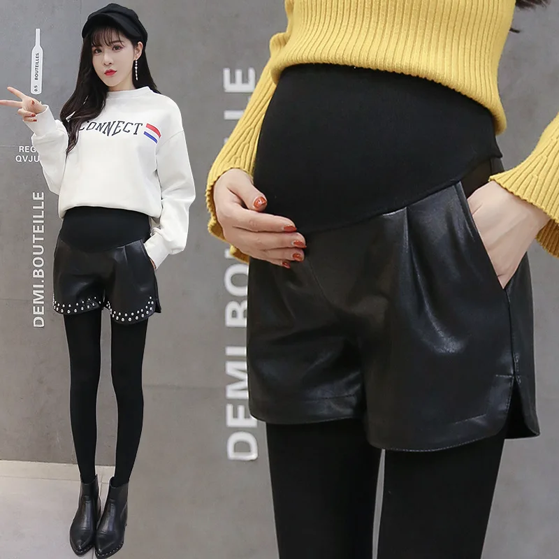 2019 Spring And Autumn New Style Korean-style Pregnant Women Leather Shorts Outer Wear Abdominal Support Leather Pants Fashion B
2019 Spring And Autumn New Style Korean-style Pregnant Women Leather Shorts Outer Wear Abdominal Support Leather Pants Fashion B