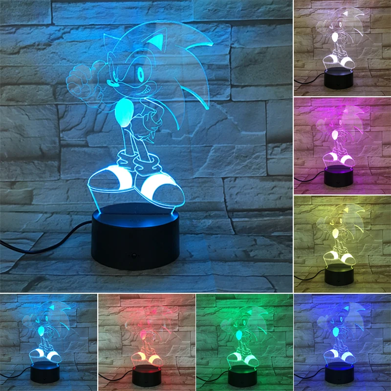 Sonic The Hedgehog 3D LED Night Light 7 Color Changing Lamp Room Decoration Action Figure Toy For Christmas Gift
Sonic The Hedgehog 3D LED Night Light 7 Color Changing Lamp Room Decoration Action Figure Toy For Christmas Gift