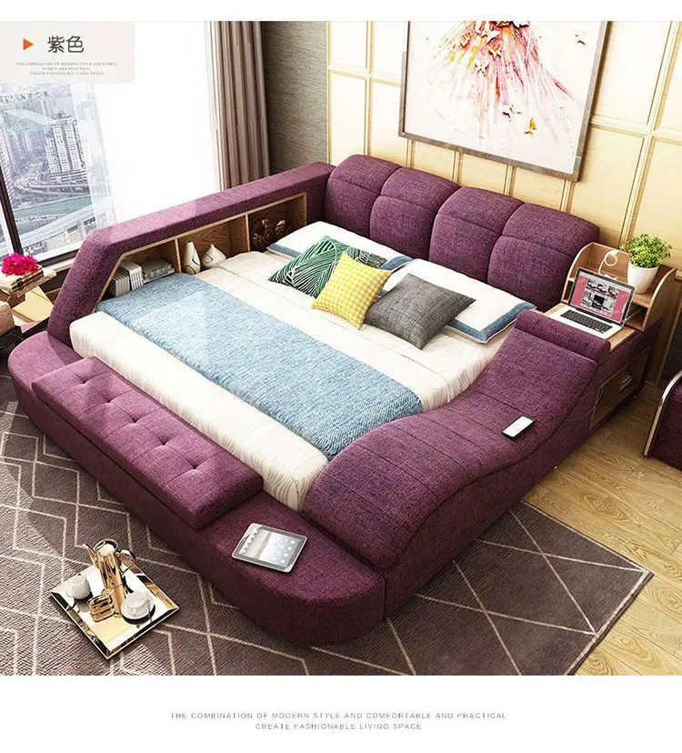 RAMA DYMASTY fabric cloth bed massage Modern Soft Beds Home Bedroom Furniture RAMA DYMASTY fabric cloth bed massage Modern Soft Beds Home Bedroom Furniture