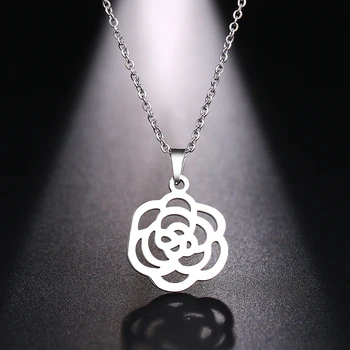 DOTIFI Stainless Steel Necklace For Women Rose Hollw Pattern Choker Pendant Necklace Engagement Jewelry
DOTIFI Stainless Steel Necklace For Women Rose Hollw Pattern Choker Pendant Necklace Engagement Jewelry