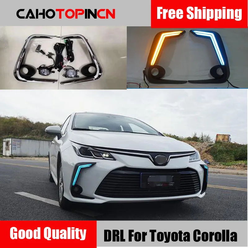 Дневные ходовые огсветильник для Toyota Corolla 2019, 2020, 2 шт., желтые указатели поворота, противотуманные фары, декоративный элемент для бампера
Дневные ходовые огсветильник для Toyota Corolla 2019, 2020, 2 шт., желтые указатели поворота, противотуманные фары, декоративный элемент для бампера