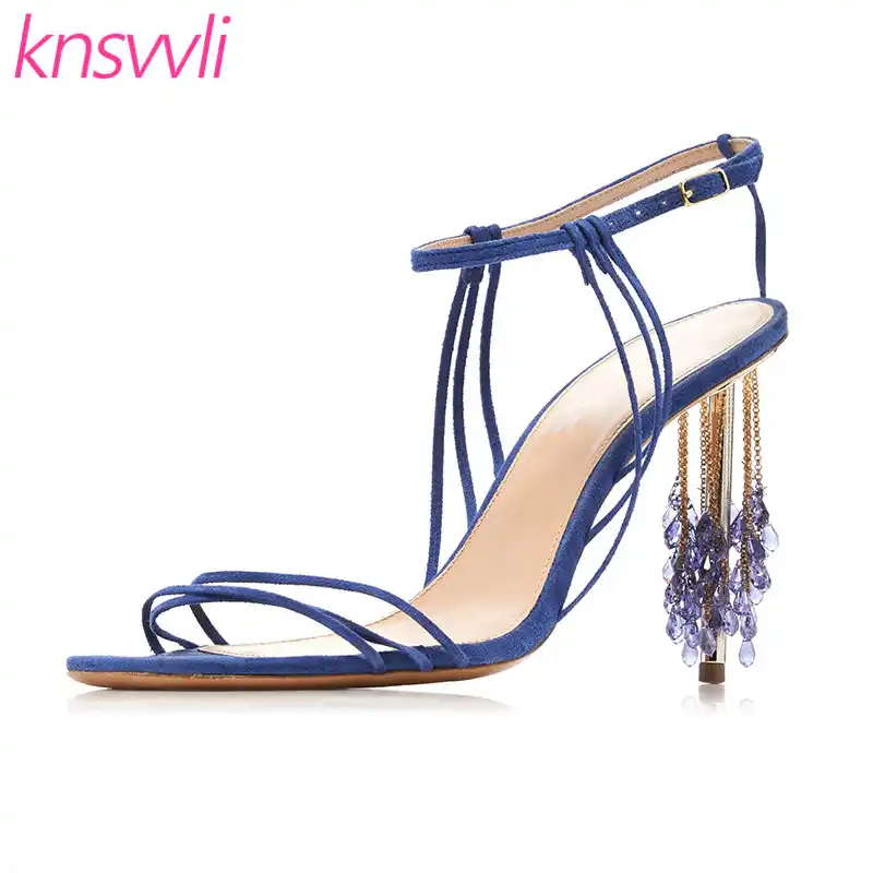 blue crystal heels