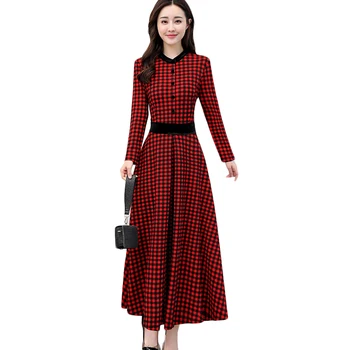 High Quality Dress Spring New Arrival Retro Plus Size Stand Collar Plaid Dresses Long Sleeve Women Cotton casual Dresses 3XL
High Quality Dress Spring New Arrival Retro Plus Size Stand Collar Plaid Dresses Long Sleeve Women Cotton casual Dresses 3XL
