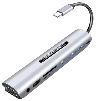 9 in 1 Hub Adapter USB-C to USB3.0 x3 Hub TF SD Slot HDMI VGA Audio USB-C PD MultiPort Adapter Type C Converter Adapter
9 in 1 Hub Adapter USB-C to USB3.0 x3 Hub TF SD Slot HDMI VGA Audio USB-C PD MultiPort Adapter Type C Converter Adapter
