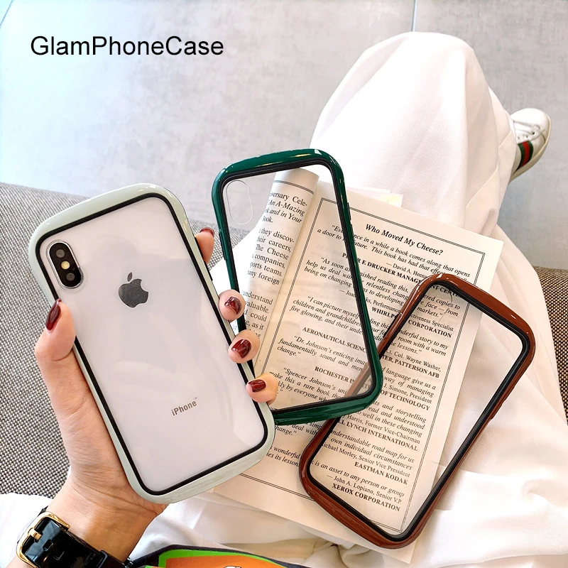 Простой однотонный чехол GlamPhoneCase для iPhone X XS Max XR Жесткий Чехол 7 8 6 6s Plus