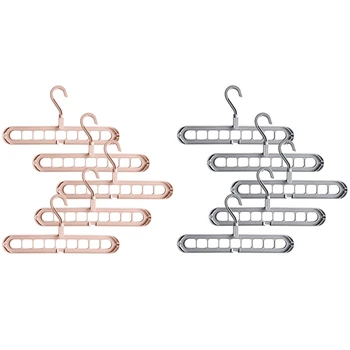 10pcs Rotate Anti Skid Hanger, Standard Hangers with 9 Holes,Sturdy Plastic - 5pcs Pink & 5pcs Gray
10pcs Rotate Anti Skid Hanger, Standard Hangers with 9 Holes,Sturdy Plastic - 5pcs Pink & 5pcs Gray