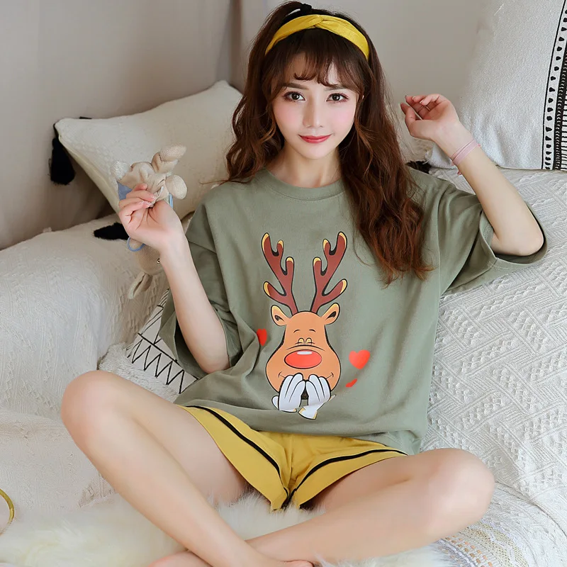 3604 # Summer Pajamas WOMEN'S Suit 6535 Short Sleeve Shorts Sweet Two-Piece Set-Outer Wear M -Xxl
3604 # Summer Pajamas WOMEN'S Suit 6535 Short Sleeve Shorts Sweet Two-Piece Set-Outer Wear M -Xxl