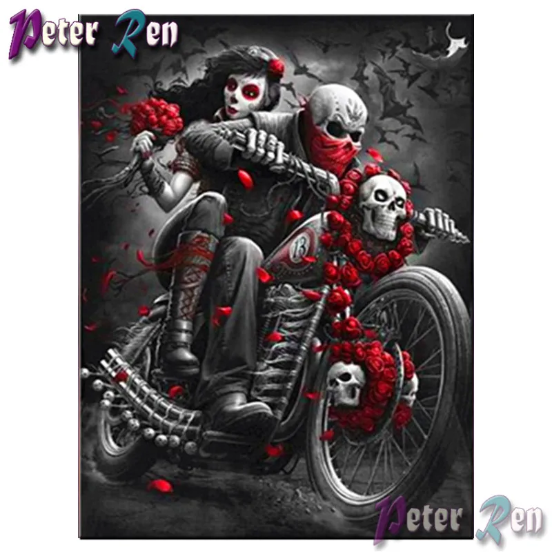5d diamond Painting Cross Stitch DIY full Square\Round Embroidery Rhinestone Motorcycle couple skull picture Halloween gift
5d diamond Painting Cross Stitch DIY full Square\Round Embroidery Rhinestone Motorcycle couple skull picture Halloween gift