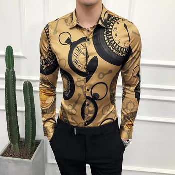 Casual Shirt Men Long Sleeve Gold Shirt 2020 Mens Printing Shirt Slim Fit Luxury Tuxedo Shirts Night Club Work Social Shirt
Casual Shirt Men Long Sleeve Gold Shirt 2020 Mens Printing Shirt Slim Fit Luxury Tuxedo Shirts Night Club Work Social Shirt
