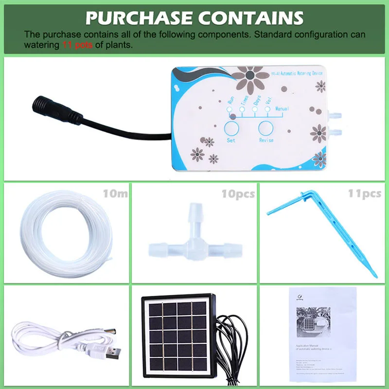 Solar Automatic Watering Device Home Potted Plants Timing Drip Irrigation Gardening Tools FP8
Solar Automatic Watering Device Home Potted Plants Timing Drip Irrigation Gardening Tools FP8