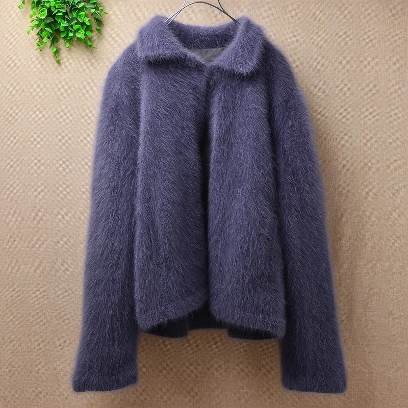 Top mujer women turn-down neck loose interlined real angora rabbit fur cardigan long sleeves sweater mink knitted coat winter
Top mujer women turn-down neck loose interlined real angora rabbit fur cardigan long sleeves sweater mink knitted coat winter