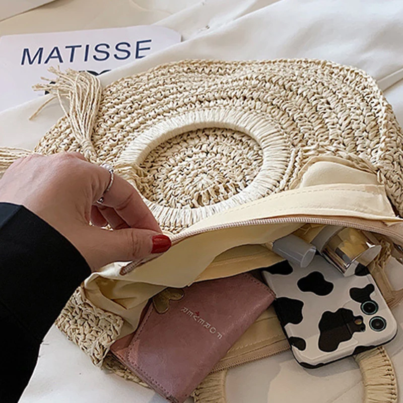 Summer Woven Beach Tote - Handcrafted Straw Shoulder Bag 36 Hcb3ea9901ea248d2871b0c1cf521c34bs