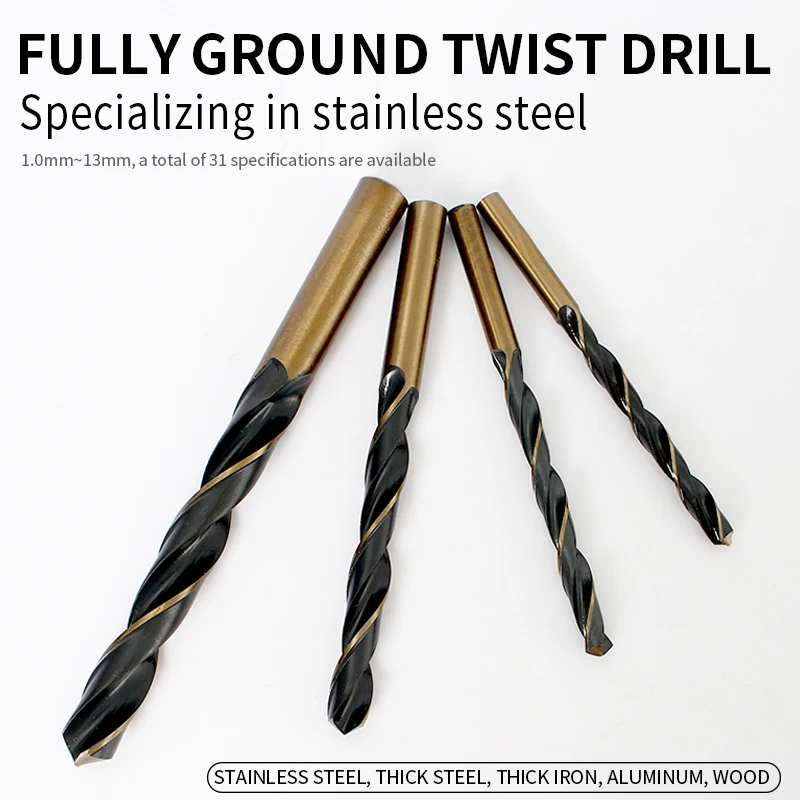 WEILIGU Many kinds of high speed steel titanium coated twist drilling bit straight shank bit hand drill 11.5-13mm
WEILIGU Many kinds of high speed steel titanium coated twist drilling bit straight shank bit hand drill 11.5-13mm
