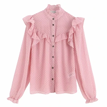 2019 women sweet cascading ruffles dots printing casual blouse shirts female long sleeve chiffon chemise chic blusas tops LS4170
2019 women sweet cascading ruffles dots printing casual blouse shirts female long sleeve chiffon chemise chic blusas tops LS4170