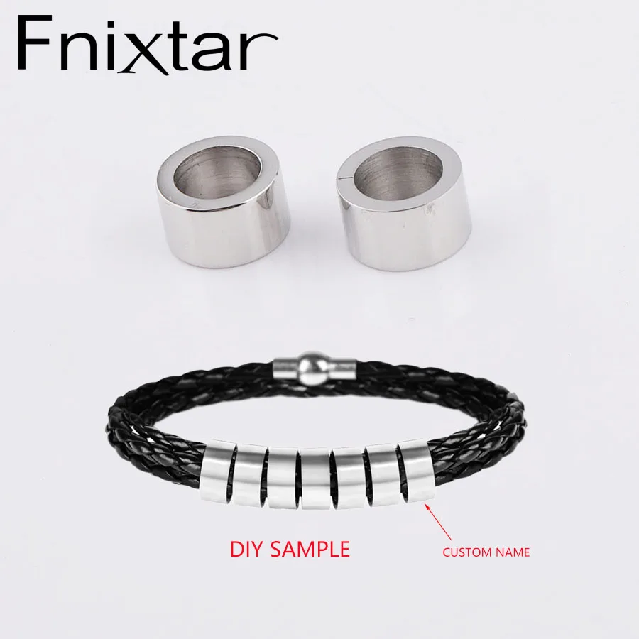 Fnixtar DIY персонализированные Круглые бусины из полированной нержавеющей стали для
