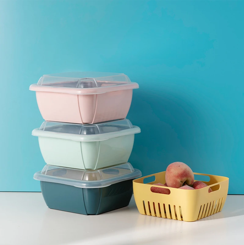 Contrast with lid drain basket double-layer fruit and vegetable Rice cleaning multifunctional large square refrigerator kichen
Contrast with lid drain basket double-layer fruit and vegetable Rice cleaning multifunctional large square refrigerator kichen