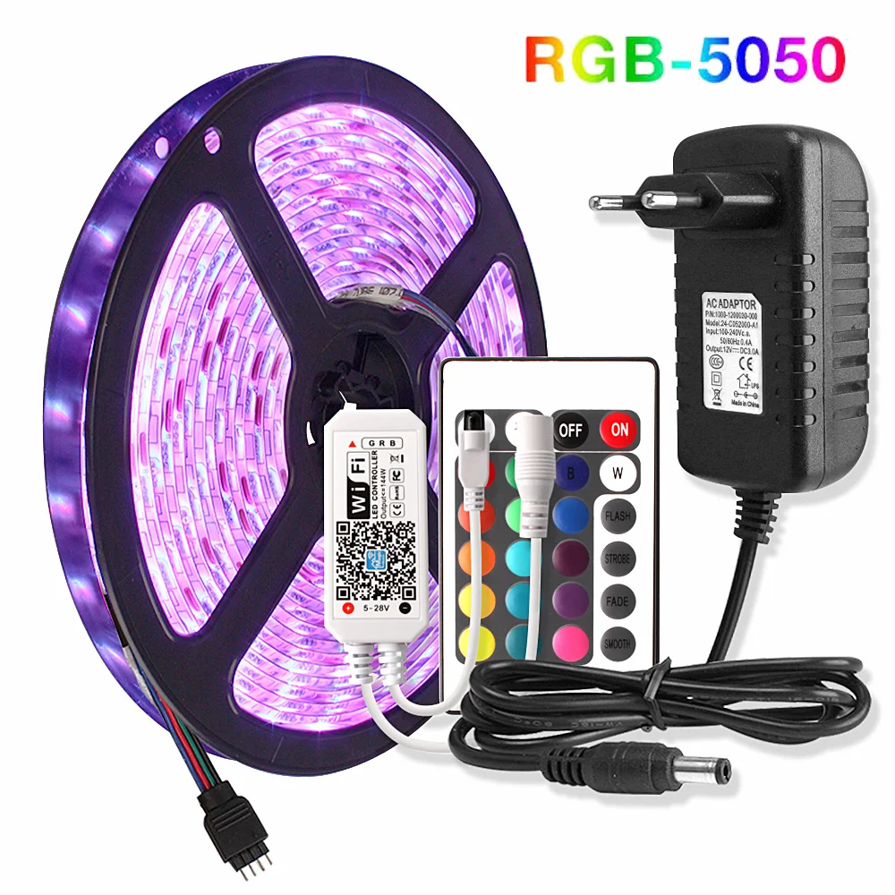 5m 5050 Led Lights 12V LED Strip WIFI Controlled Waterproof Diode Tape Indoor Lighting RGB RGBW RGBWW Ribbon Decor Night Light
5m 5050 Led Lights 12V LED Strip WIFI Controlled Waterproof Diode Tape Indoor Lighting RGB RGBW RGBWW Ribbon Decor Night Light