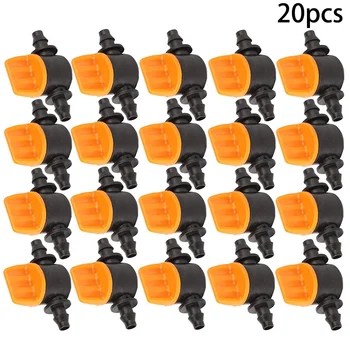 

20Pcs Mini Valve For 4/7mm Hose Irrigation Barbed Water Flow Control Valve Control Valves 2020 New Arrival For Home Diy