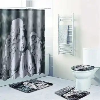 4PCS Shower Curtain Bath Mat Set Rugs Toilet Lid Cover Waterproof Shower Bath Curtain Non-Slip Rug Mat Home Bathroom Accessories
4PCS Shower Curtain Bath Mat Set Rugs Toilet Lid Cover Waterproof Shower Bath Curtain Non-Slip Rug Mat Home Bathroom Accessories