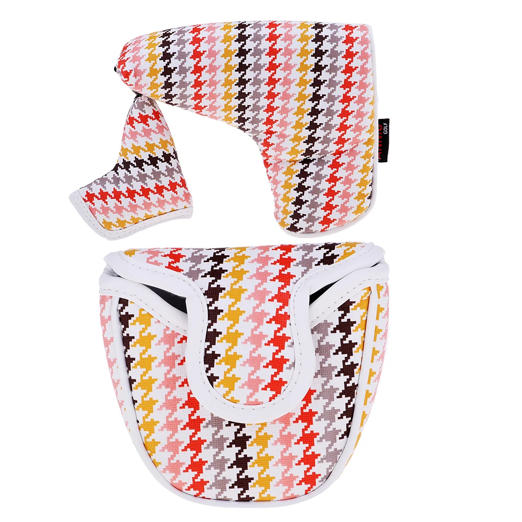 Premium PU Blade Putter Cover with Little Hat Mallet Putters Headcover Guard with Magnetic Bar Closures Premium PU Blade Putter Cover with Little Hat Mallet Putters Headcover Guard with Magnetic Bar Closures