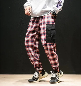 2020 Fashion Men Harem Joggers Harajuku Sweatpants Hip Hop Streetwear Trousers Men lattice Patchwork Pockets Cargo Pants
2020 Fashion Men Harem Joggers Harajuku Sweatpants Hip Hop Streetwear Trousers Men lattice Patchwork Pockets Cargo Pants