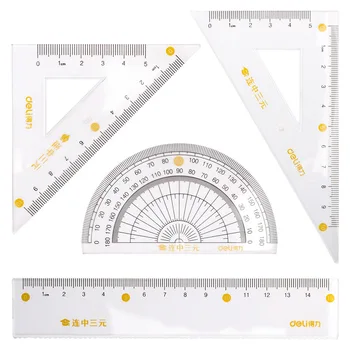 Deli students drawing ruler set 10 sets maths geometry stationery square triangle ruler protractor sets plastic school supplies
Deli students drawing ruler set 10 sets maths geometry stationery square triangle ruler protractor sets plastic school supplies