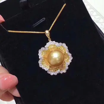 D127 Pearls Pendants Fine Jewelry 11-12mm Natural Fresh Water Golden Pearls Pendants Necklaces for Women FIne Pearls Pendants
D127 Pearls Pendants Fine Jewelry 11-12mm Natural Fresh Water Golden Pearls Pendants Necklaces for Women FIne Pearls Pendants