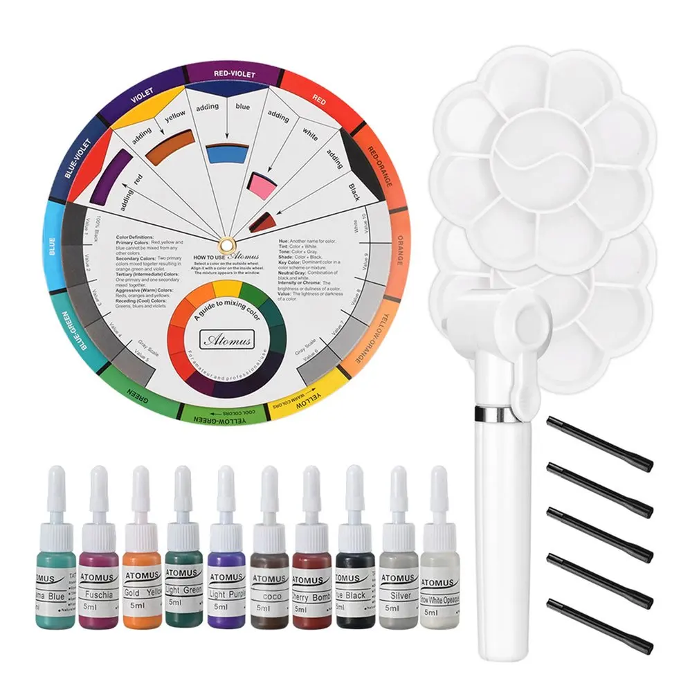 Tattoo Nail Pigment 12 Color Wheel Paper Card Supplies Three-Tier Design Mix Guide Round The Central Circle Rotates
Tattoo Nail Pigment 12 Color Wheel Paper Card Supplies Three-Tier Design Mix Guide Round The Central Circle Rotates