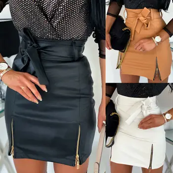 Women High Waist PU Leather Mini Skirt A-Line Bow Drawstring Bodycon Pencil Short Zipper Fashion Skirts
Women High Waist PU Leather Mini Skirt A-Line Bow Drawstring Bodycon Pencil Short Zipper Fashion Skirts
