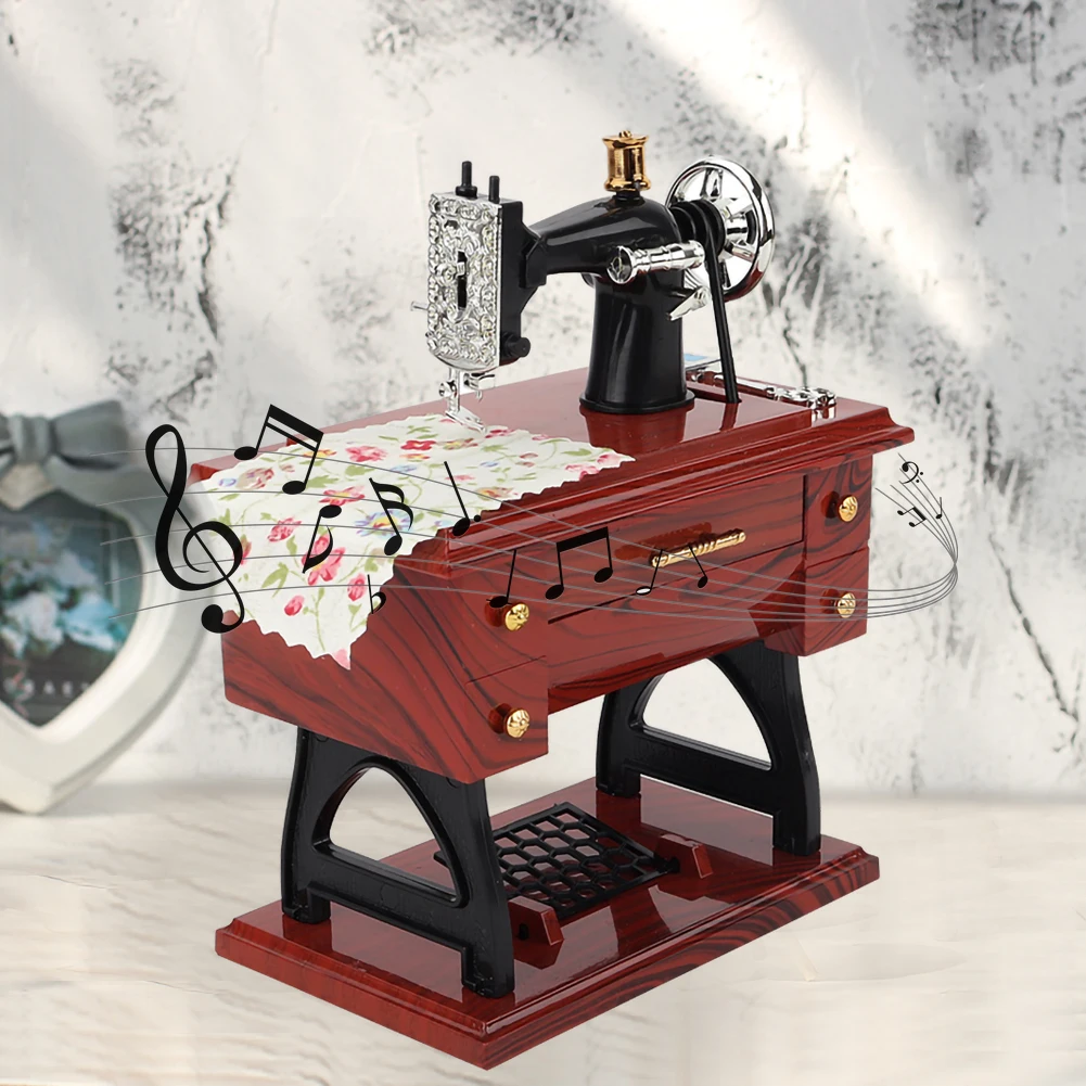 Home decor Sewing Machine Music Box Mini Vintage Retro Clock Gift Household Decoration Exquisite Gift to Family, Friends
Home decor Sewing Machine Music Box Mini Vintage Retro Clock Gift Household Decoration Exquisite Gift to Family, Friends