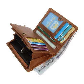 Men's Wallet Short Retro Leather Zipper Bag First Layer Cowhide Multifunctional Two-fold Wallet Wallet Women
Men's Wallet Short Retro Leather Zipper Bag First Layer Cowhide Multifunctional Two-fold Wallet Wallet Women
