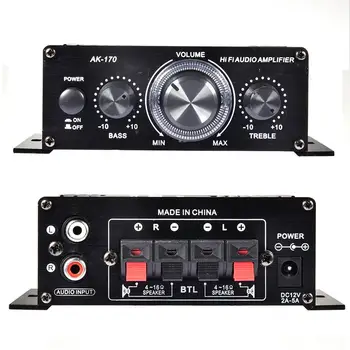 12V MINI Car Amplifier HIFI 2 Channel High Bass Stereo Audio Amplifier for Car Auto Motorcycle Home Boat Auto Stereo Amplifier
12V MINI Car Amplifier HIFI 2 Channel High Bass Stereo Audio Amplifier for Car Auto Motorcycle Home Boat Auto Stereo Amplifier