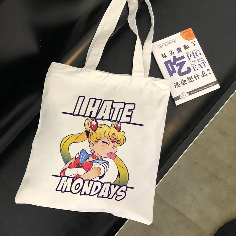 I Hate Mondys Summer New Fashion Cartoon Funny Sailor Moon Women's Print Shoulder Canvas Bags Harajuku Casual Handbag Women Bag
I Hate Mondys Summer New Fashion Cartoon Funny Sailor Moon Women's Print Shoulder Canvas Bags Harajuku Casual Handbag Women Bag
