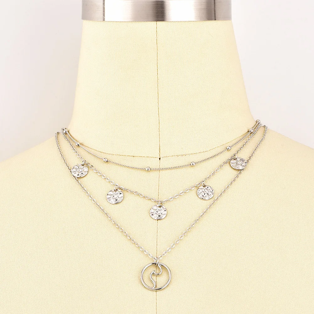 Hot Fashion 2019 New Necklace Wild Multi-layer Irregular Disc Pendant Combination Necklace Ladies Gift Necklace Wholesale
Hot Fashion 2019 New Necklace Wild Multi-layer Irregular Disc Pendant Combination Necklace Ladies Gift Necklace Wholesale