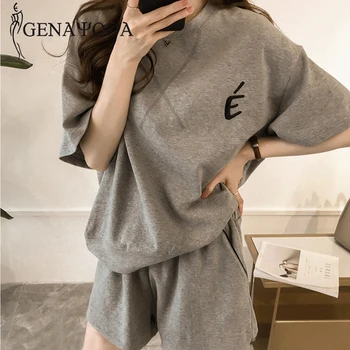 Genayooa Print Two Piece Set Summer Shorts Solid Casual Tracksuit Women Large Sizes Loose Two Piece Set Top And Shorts Korean
Genayooa Print Two Piece Set Summer Shorts Solid Casual Tracksuit Women Large Sizes Loose Two Piece Set Top And Shorts Korean