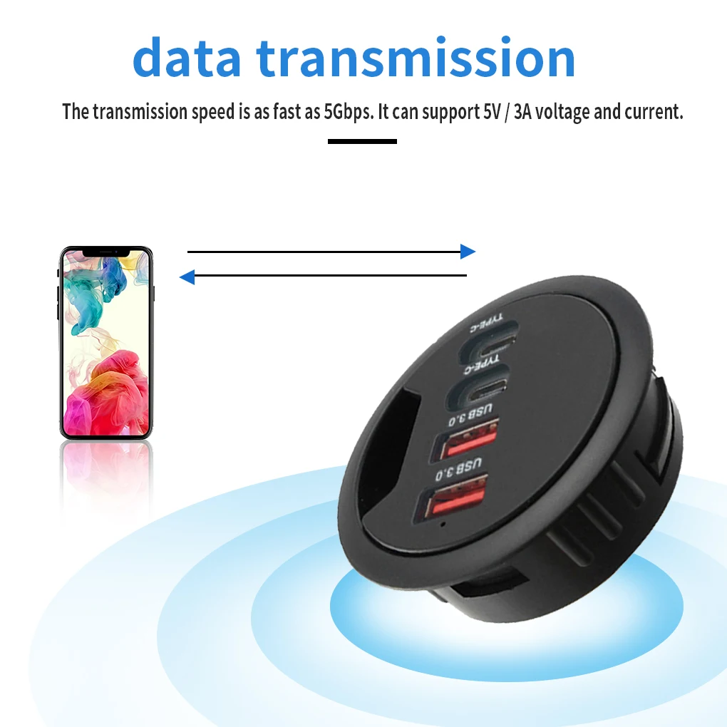 Table Grommet USB Splitter Home Office Desktop USB Type-c Adapter Hub Phone Charger EU Plug
Table Grommet USB Splitter Home Office Desktop USB Type-c Adapter Hub Phone Charger EU Plug