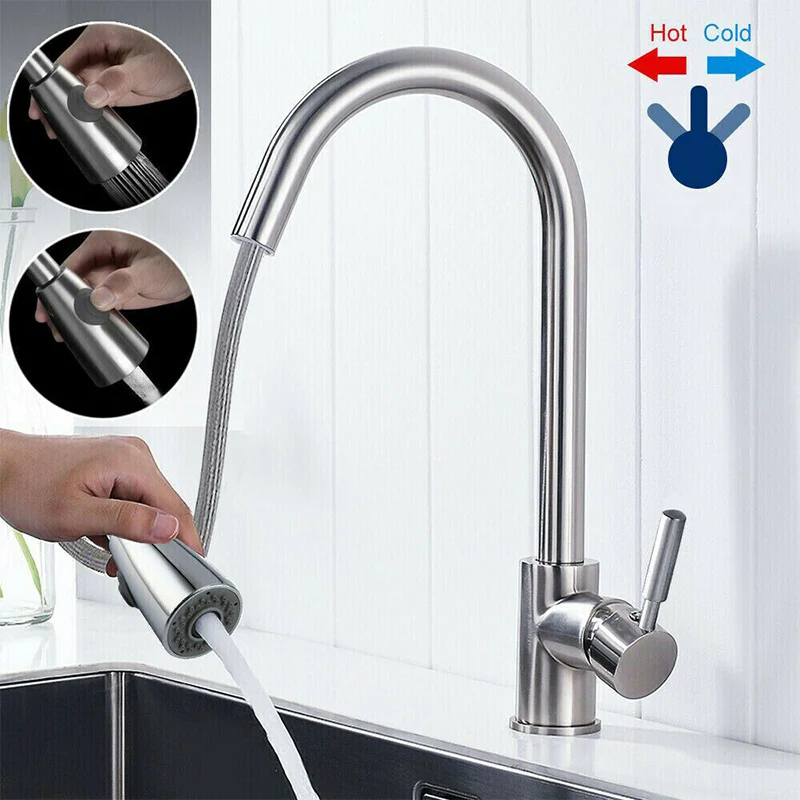 Kitchen Faucet Bathroom Basin Sink washbasin Tap Single Handle Pull Down Single Hole 360 Degree Faucets Hot and Cold Water Mixer
Kitchen Faucet Bathroom Basin Sink washbasin Tap Single Handle Pull Down Single Hole 360 Degree Faucets Hot and Cold Water Mixer