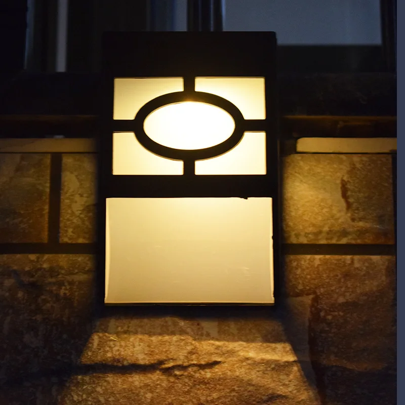 Фото Солнечный Ретро настенный светильник квадратный светодиодный фонарь теплый