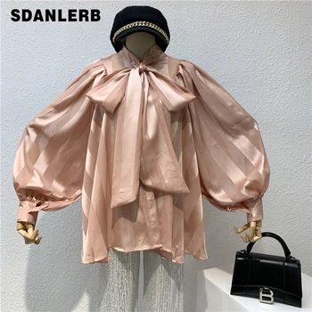 2020 Spring New Temperament Lace-up Bow Loose-Fit Striped Lantern-Sleeve Casual Mid-Length Shirt Top Women's Blouse Blusas Mujer
2020 Spring New Temperament Lace-up Bow Loose-Fit Striped Lantern-Sleeve Casual Mid-Length Shirt Top Women's Blouse Blusas Mujer