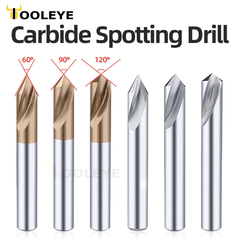 Tooleye Carbide Spot Drill Bit 60 90 120 Degree CNC Drilling Guide Tool Location Center Router Metal Drills Chamfer End Mill | Инструменты