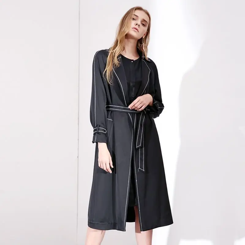 Early autumn new products large size trench temperament slim thin long coat adjustable waist thin windbreaker women 3F19690
Early autumn new products large size trench temperament slim thin long coat adjustable waist thin windbreaker women 3F19690