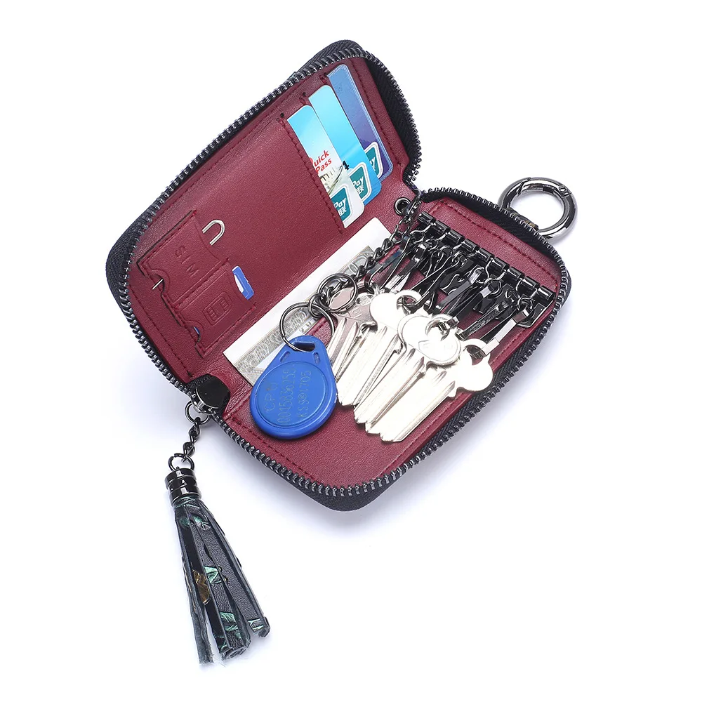 High quality Cowhide card holder Fashion Floral Keychain Keys holder Large Leather Key wallet Multifunction key case for home
High quality Cowhide card holder Fashion Floral Keychain Keys holder Large Leather Key wallet Multifunction key case for home