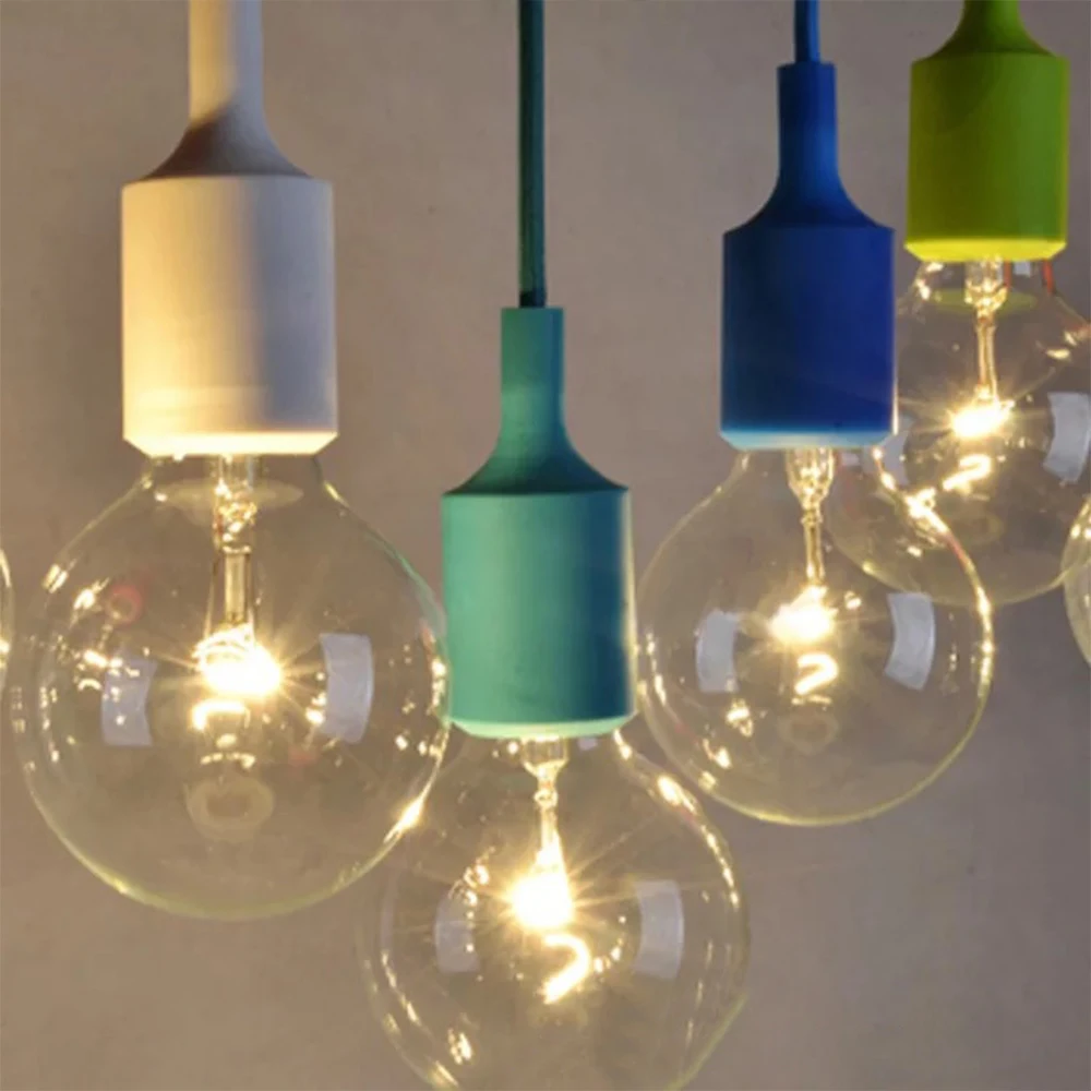 E27 Hanging Lamp Base Bulb Holder DIY Socket Colorful Silicone Line Chandelier Lighting Point Rubber Ceiling Light Fixture Home
E27 Hanging Lamp Base Bulb Holder DIY Socket Colorful Silicone Line Chandelier Lighting Point Rubber Ceiling Light Fixture Home
