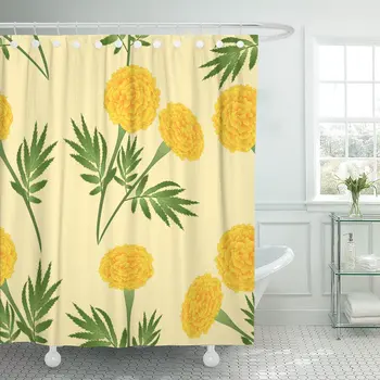 Colorful Calendula Yellow Marigold on Ivory Beige Green Floral Shower Curtain Waterproof Polyester Fabric 72 x 72 Inches Set
Colorful Calendula Yellow Marigold on Ivory Beige Green Floral Shower Curtain Waterproof Polyester Fabric 72 x 72 Inches Set