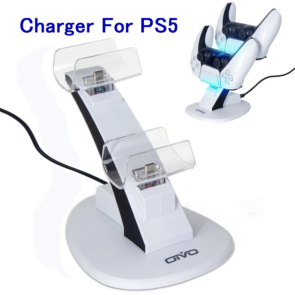 Dual USB Charger For PS5 Controller LED Lights Dual USB Fast Charging Docking Station Stand For Play Station5 PS5 Controllers
Dual USB Charger For PS5 Controller LED Lights Dual USB Fast Charging Docking Station Stand For Play Station5 PS5 Controllers